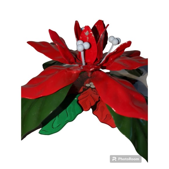 Vintage Dept 56 Poinsettia Taper Candle Holder In Original Box 7175-7 - Picture 2 of 15